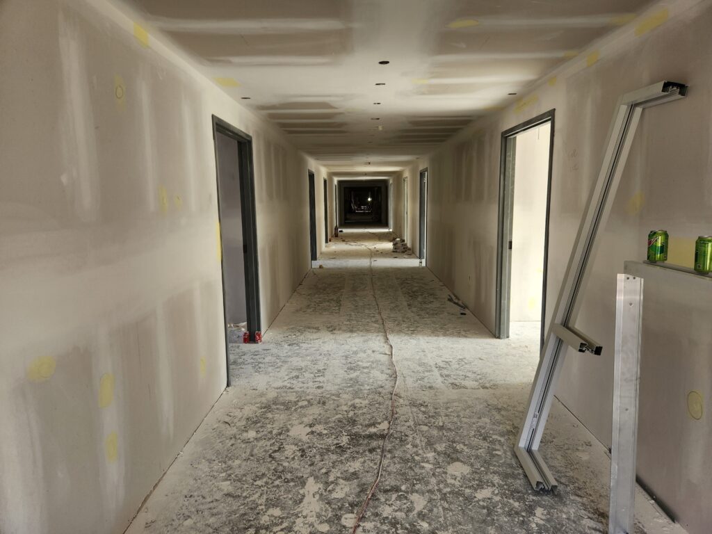Polk City facility construction - hallway