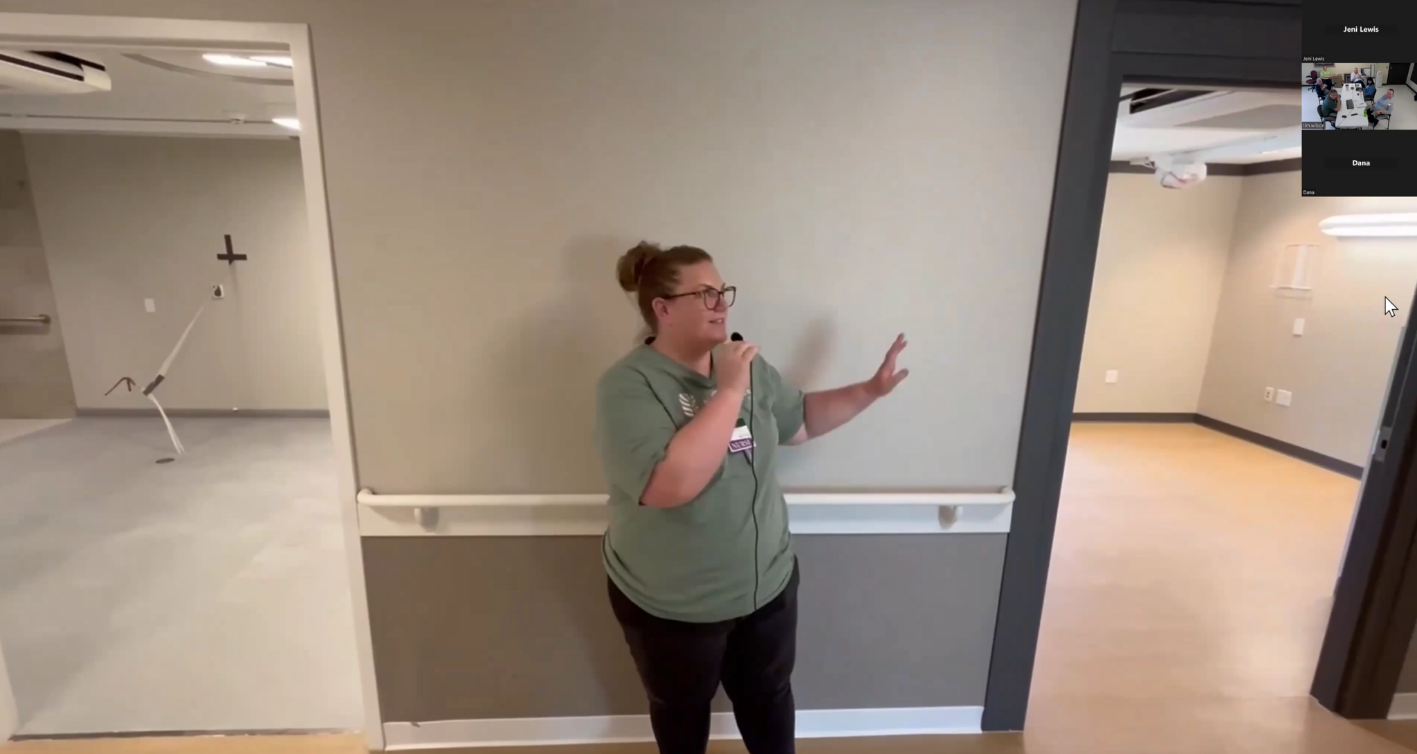 Virtual meeting screenshot - building tour